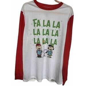 Peanuts Fa La La Pajama Top/Night Shirt Long Sleeve Shirt Women's M Never Worn